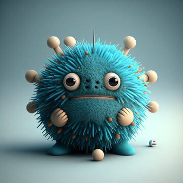 Cute Monster Virus - Generative AI