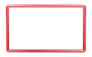 Red plastic frame, volumetric. Multi-colored edging for photos and presentations, design. Png