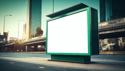 Urban city outdoor billboard or digital display advertising media isolated, add your own design. Generative AI.