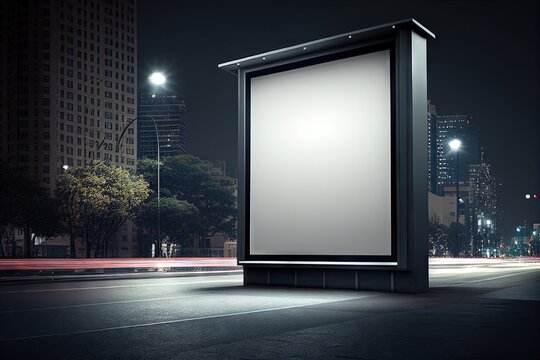 Urban City Outdoor Billboard Or Digital Display Advertising Media Isolated, Add Your Own Design. Generative AI.