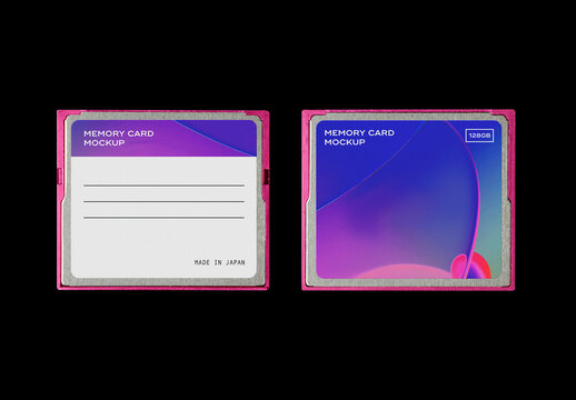 Memory Card Flash SD Compact Stick Mockup Template