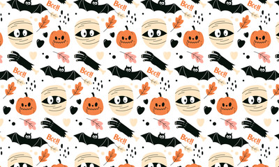 Hand Drawn Halloween Pattern 