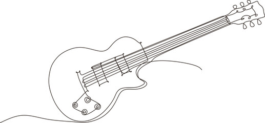 acoustic guitar continuous line drawing,vector illustration