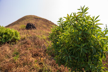 beautiful view of Western ghats mountain range seen from Devarmane Peak, Karnataka, India.