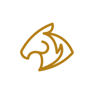 head horse modern line creative logo design