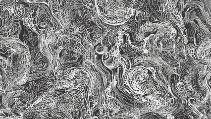 Dreamy black and white abstract moon inspired pattern with a mix of geometric and abstract elements on the background wall decor