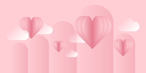 pink background with pink hearts sky valentine