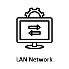 Cog, lan Vector Icon Fully Editable

