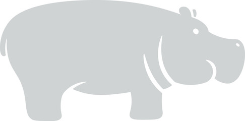 Hippo shape flat icon Cartoon animal silhouette