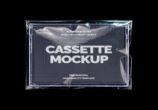 Cassette Tape Compact Case Audio Record Mockup Template