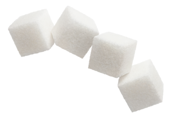 White sugar cubes cut out