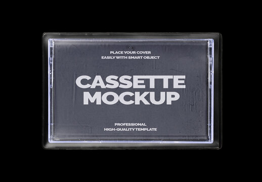 Cassette Tape Compact Case Audio Record Mockup Template