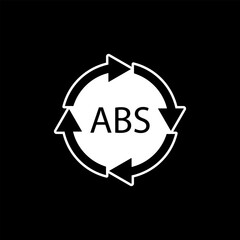 Plastic recycle symbol ABS 9 vector icon. Plastic recycling code ABS.