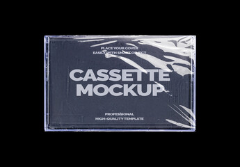 Cassette Tape Compact Case Audio Record Mockup Template