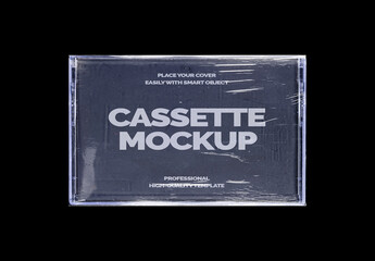 Cassette Tape Compact Case Audio Record Mockup Template