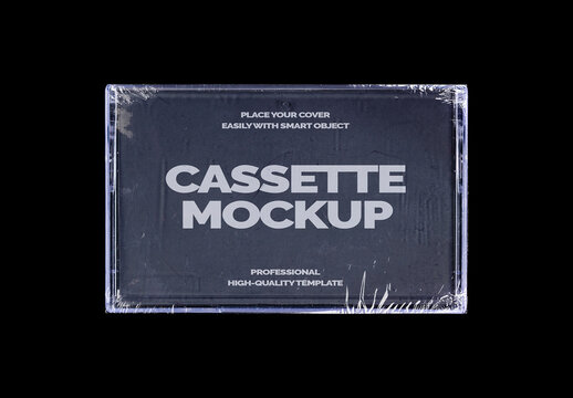 Cassette Tape Compact Case Audio Record Mockup Template