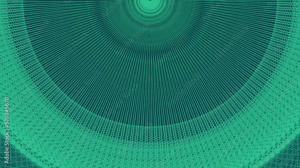 Poster Abstract rounded wire shape in motion. 3d rendering seamless loop animation HD