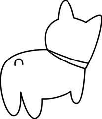 Cute kitten line icon art Small cat