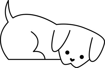 Cute small puppy line icon art Pet