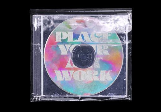 CD Disc Cover Case ROM Data Mockup Template