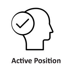 Active position, head Vector Icon which can easily modify or edit

