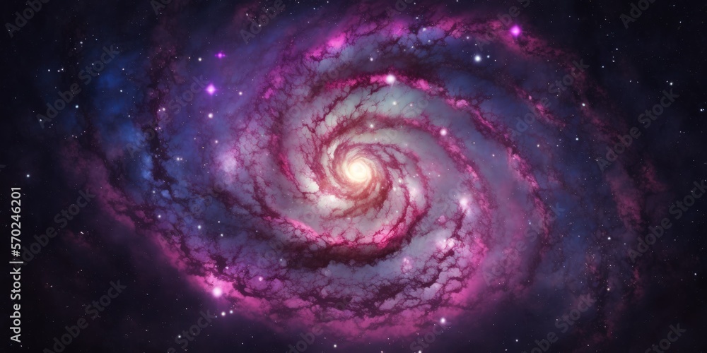 Canvas Prints A beautiful pink galaxy in deep space. Generative AI