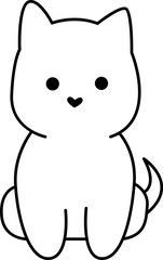 Cute kitten line icon art Small cat