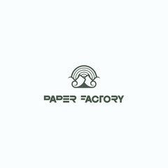 
illustration depicting a tree and sheets of paper as a symbol or logo. Paper factory.