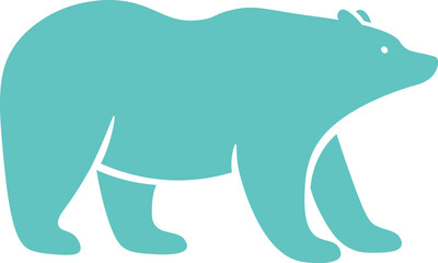 Fototapeta premium Wild bear shape flat icon Cartoon animal silhouette