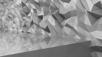 Grey low-poly background with geometric pattern