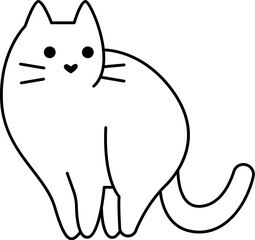Cute kitten line icon art Small playful cat