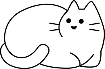Cute kitten line icon art Small cat