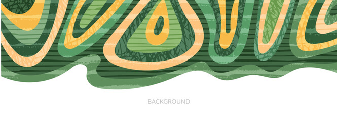 Green abstract rice field top view texture vector background. Nature pattern, eco illustration, countryside banner design. Agriculture horizontal landscape, ecological header layout, rural panorama © Maria Petrish