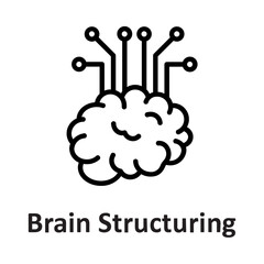 Brain, brain structuring Vector Icon

