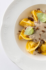 ravioli with meat in sauce