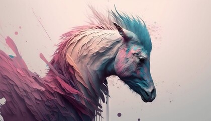 Weird  animal abstract wallpaper in pastel colors generative ai
