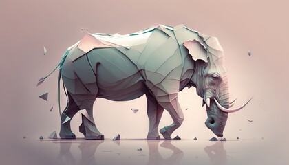 Obraz premium Elephant animal abstract wallpaper in pastel colors generative ai