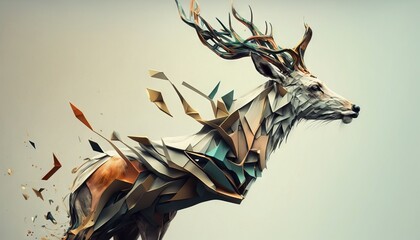  animal abstract wallpaper in pastel colors generative ai