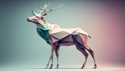 Deer Animal Abstract Wallpaper Pastel
