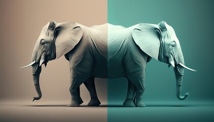 Elephants animal abstract wallpaper in pastel colors generative ai 