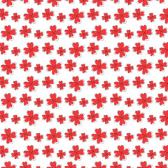 Clovers leave, flower pattern on a white background. Template for Valentine's Day, wedding, St.Patrick 's Day.