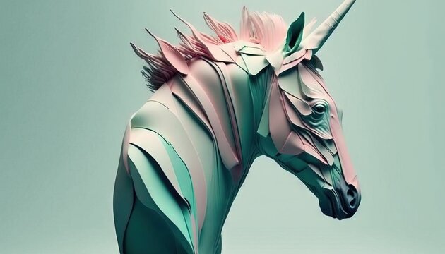 Unicorn Animal Abstract Wallpaper In Pastel Colors Generative Ai 