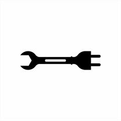 Combination wrench symbol design with power plug.