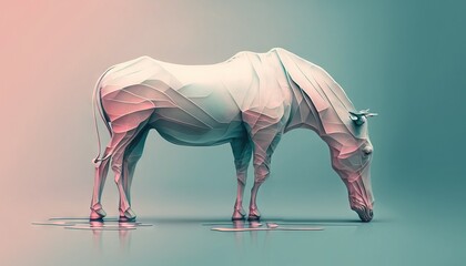 Horse animal abstract wallpaper in pastel colors generative ai 