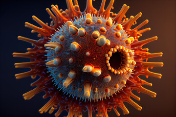 Corona virus closeup .Generative AI