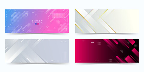 background banners. full color, gradation, collection set, suitable for your business. vectors eps 10