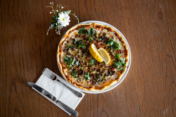 delicious Italian pizza on the table