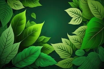 The summertime garden's green leaf nature. As a spring background cover page or greenery wallpaper, natural green leaves plants are used. Generative AI