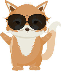 zauberhafter kleiner Fuchs mit cooler Sonnenbrille