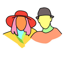 Partner in couple illustration 